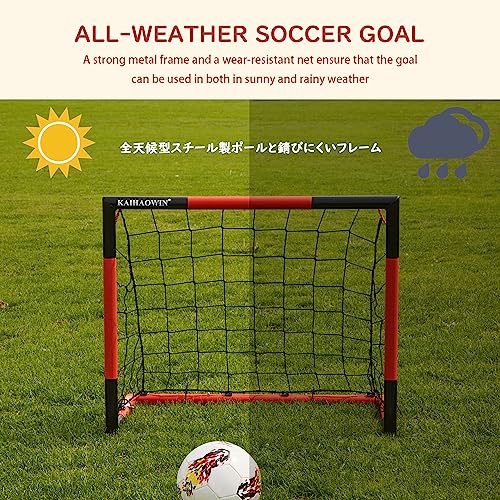 KAIHAOWIN Soccer Goal 3'x2.5'|6'x4'|8'x6'|10'x6.6'-Steel Frame Goal Post All Weather Soccer Net-Quick Assembly Training Sports Soccer Goals for Backyard Indoor Outdoor-Heavy Duty Metal Soccer Goals
