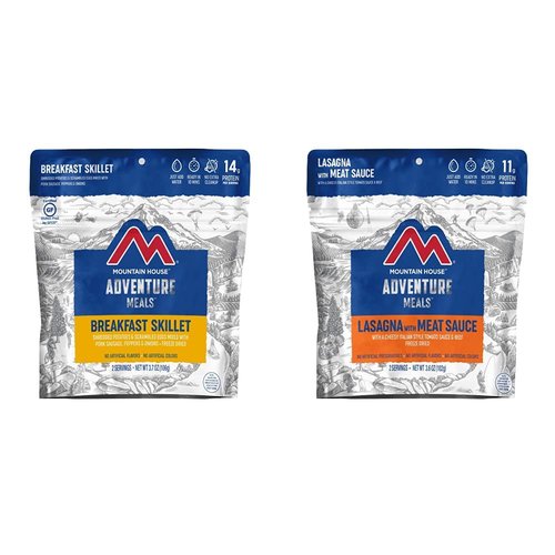 Mountain House Breakfast Skillet + Mountain House Lasagna with Meat Sauce | Freeze Dried Backpacking & Camping Food | 2 Servings Each