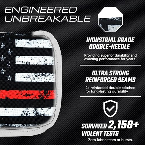 American Heroes Cornhole Bags Set of 8 - Regulation Size & Weight - Blue/Red Line
