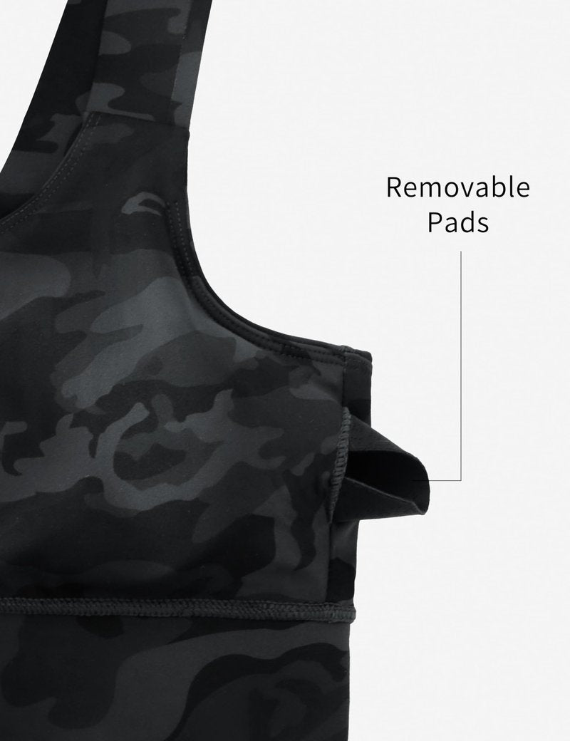 THE GYM PEOPLE Women's Cross Back Ruched Sports Bra V Neck Wide Straps Removable Pads Workout Yoga Crop Top