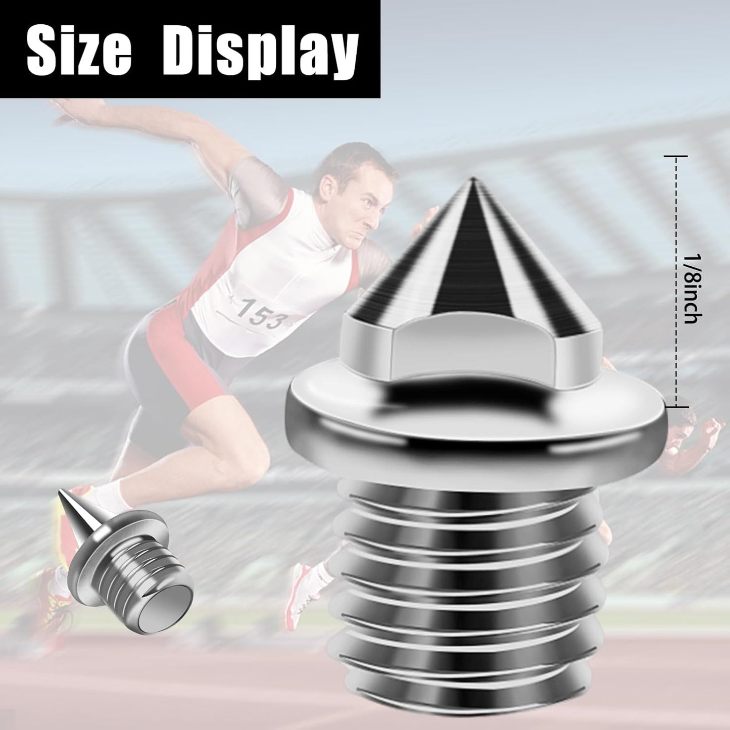 AUGSUN 120pcs Stainless Steel Track and Cross Country Spikes with Spike Wrench, Replacement Spikes for Sprint Sports Short Running Shoes