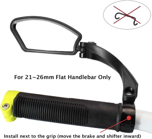 Hafny Stainless Steel Lens Handlebar Bike Mirror, Safe Rearview Mirror for Bicycle