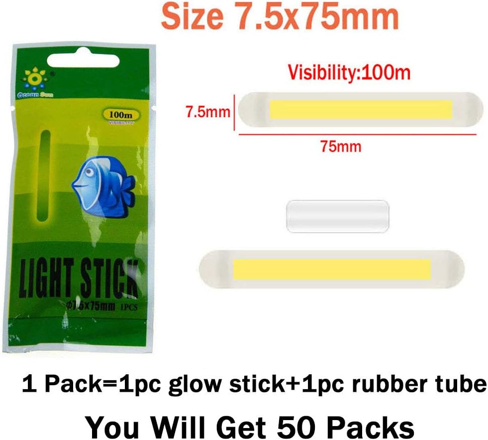 QualyQualy Fishing Glow Sticks for Bobbers 1" 1.5" 2" 3" Fishing Bobber Lights, Fishing Rod Bell Alarm Lights, Bobber Glow Sticks Bulk Kit 10-250Pcs