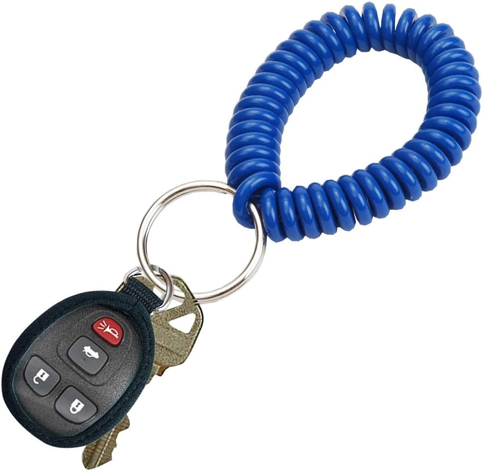 ucky Line 2” Spiral Wrist Coil with Steel Key Ring, Flexible Wrist Band Key Chain Bracelet, Stretches to 12”, Purple, 10 Pack (41065)