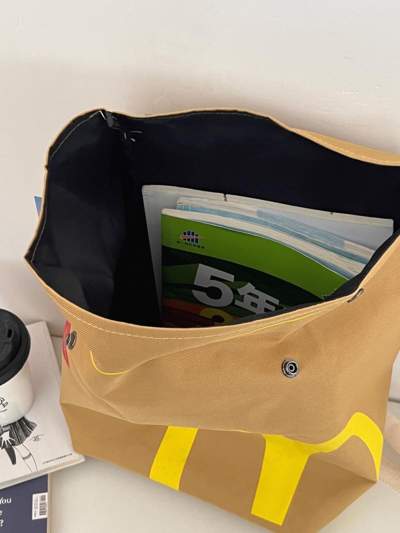 JBIUVBTY Classic Funny Retro Paper Bag Large Capacity Backpack Cute Personalized Shoulder Crossbody Canvas Backpack Notebook