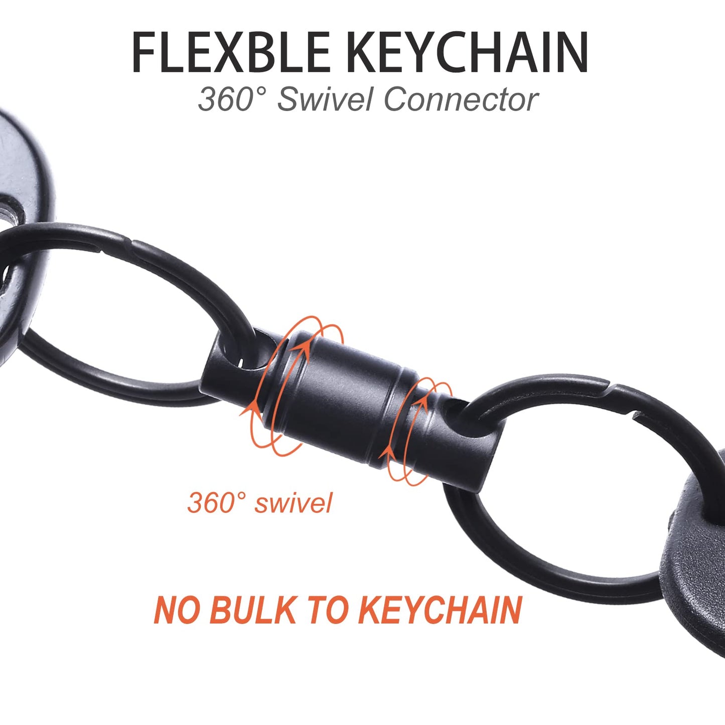 Autuveen Quick Release Detachable Keychain,Titanium Dual Pull Apart Key Rings Connector,Black EDC Swivel Carabiner Key Chain