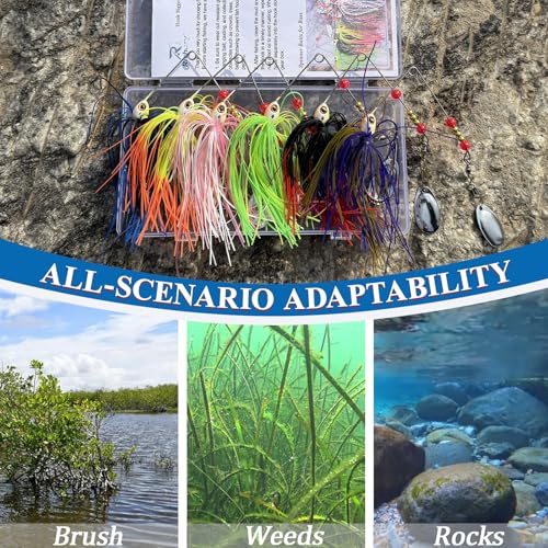 Richary 6Pcs Spinnerbait Fishing Lures Set for Bass Pike Freshwater