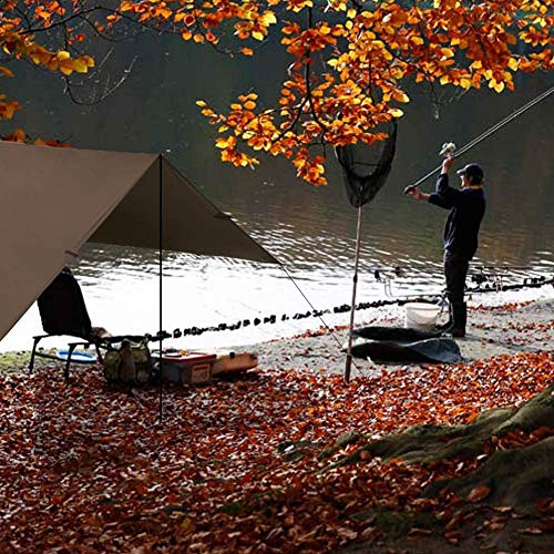 KALINCO Waterproof Camping Tarp Tent Hammock Rain Fly 13x13ft - Multi-Functional Shelter with Variations Coffee 4x4m