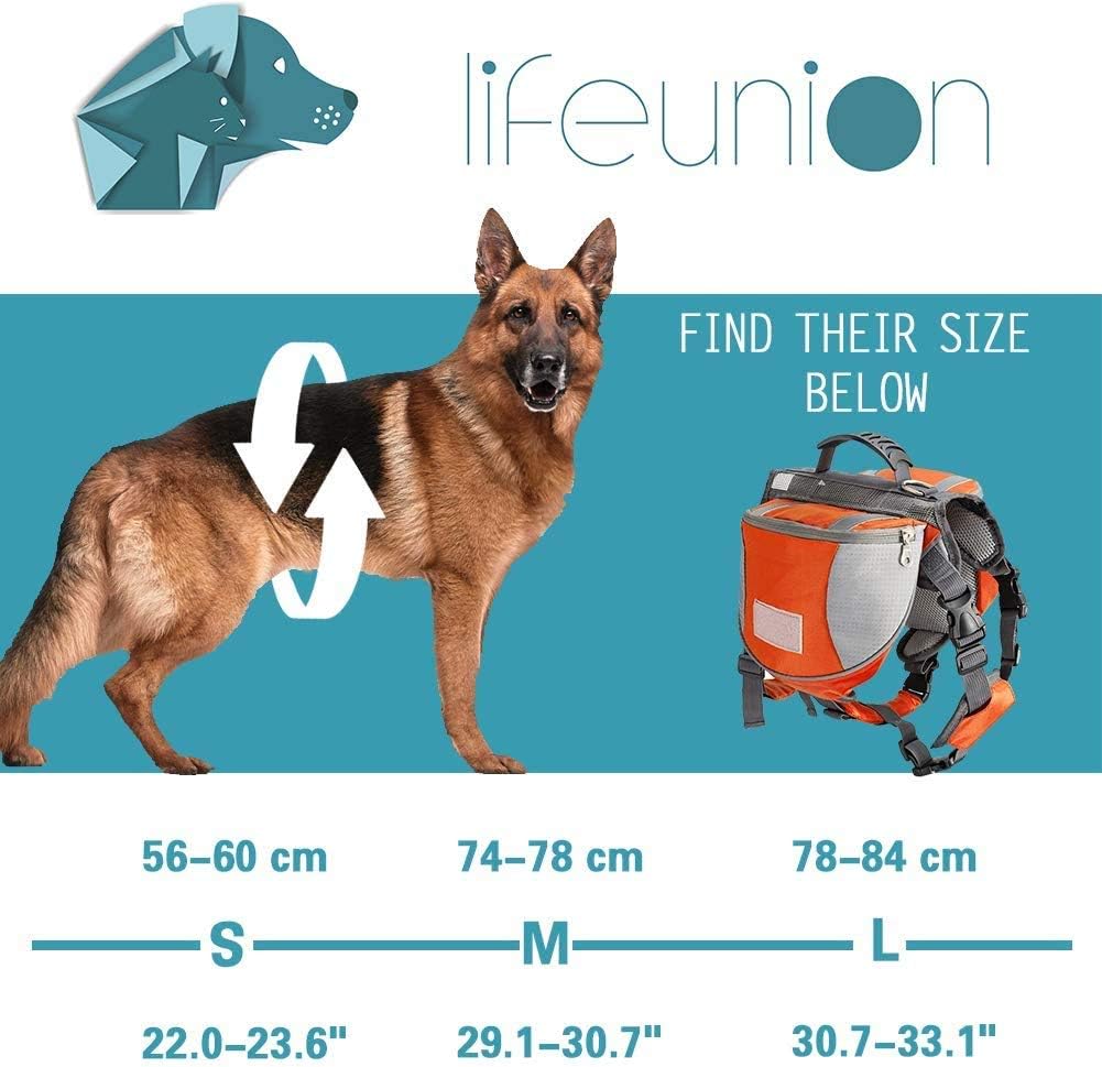 Polyester Dog Saddlebags Pack Hound Travel Camping Hiking Backpack Saddle Bag for Small Medium Large Dogs (Blue,L)