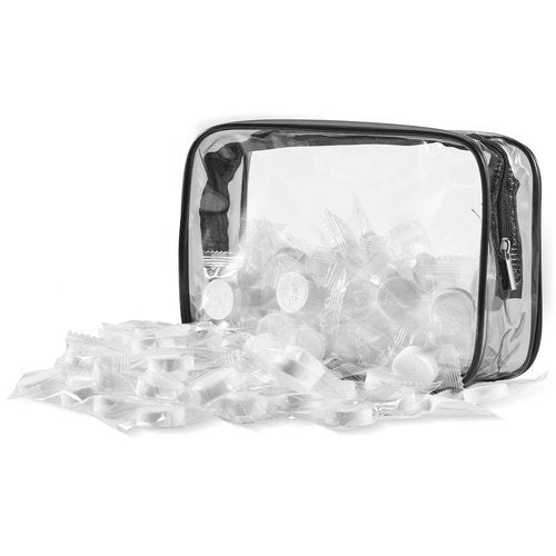 OBTANIM 100 PCS Compressed Towels Disposable Portable Mini Coin Tissue Hand Wipe Camping Face Towel Tablets with Waterproof Clear Plastic Storage Bag for Travel Camping Hiking Home Beauty