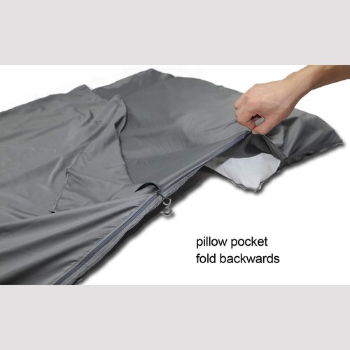 Browint Premium Silky Sleeping Bag Liner with Two-Way Zippers, 87"x41" Extra Wide Adult Sleep Sack for Hotel, Breathable Lightweight Travel Sheet, Multifunctional Bed Sheet for Camping, All Seasons