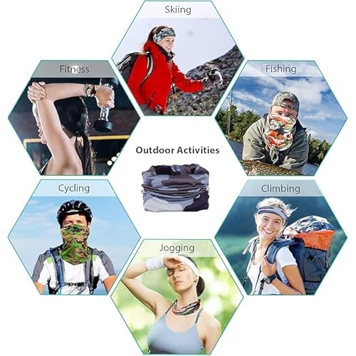 Sun Protection Face Mask Neck Gaiter - 9 Pack Breathable UV Protection Scarf for Men & Women, Hiking, Cycling, Fishing