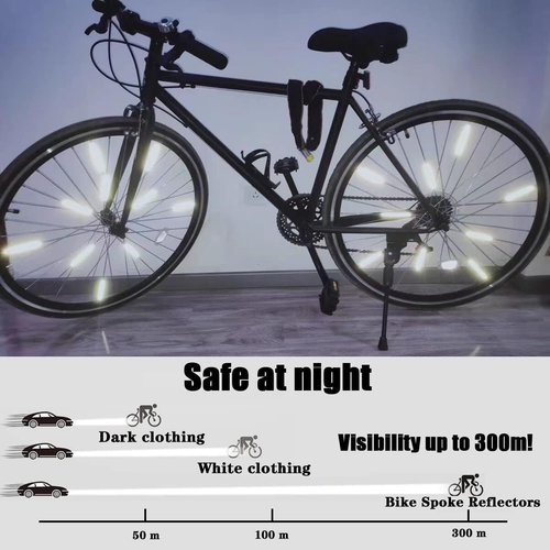 Hsathoac 36 Pcs Spoke Reflectors for Bicycles, 360° Visibility Bike Spoke Reflectors, Bike Wheel Reflector Tube, Bike Spoke Skins, Waterproof Warning Spoke Lights Covers for Night Cycling Riding