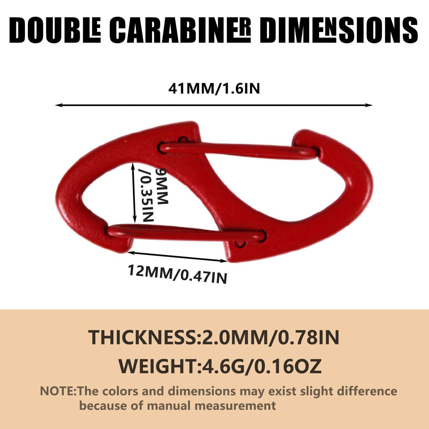 40 Pcs S Mini Carabiner Alloy Snap Hook Key Chain 1.6 Inch Candy Color Dual Wire Interlocking Tiny Biner Clip Attachment Team Camping Hiking Fishing