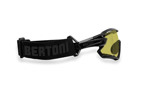 Bertoni Sport Sunglasses Polarized Photochromic Cycling MTB w. Prescription Carrier QUASAR (Black/Photochromic Polarized Yellow)