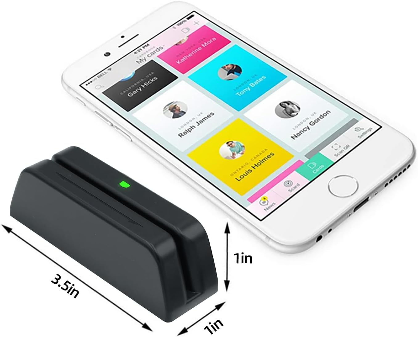 MSR123 Magnetic Stripe Swiper Reader Magstripe Credit Card Reader 3 Track for Quickbooks Online POS System Cashier Registry Cash Register