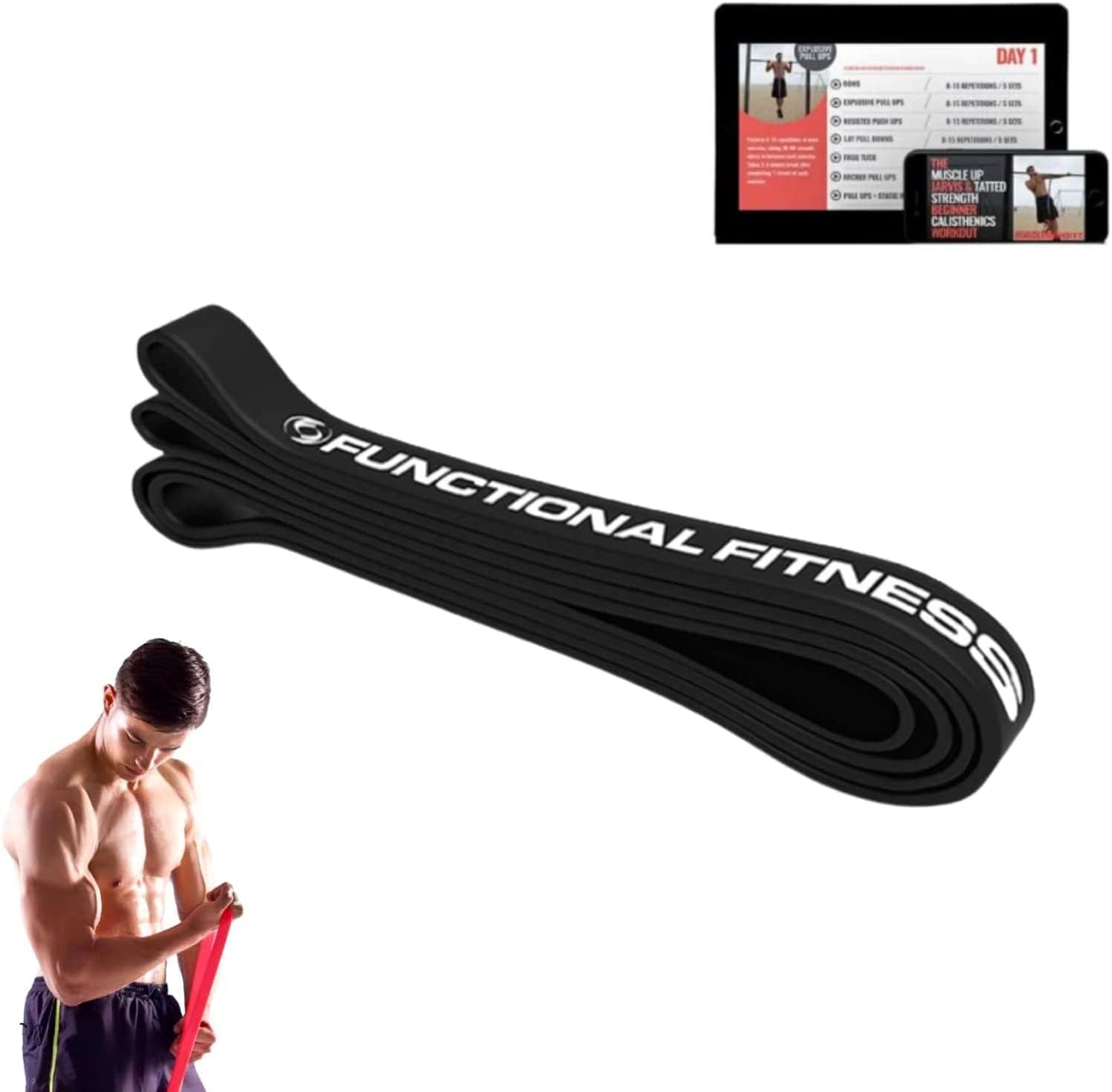 Pull Up Resistance Bands for Functional Fitness | 5-15 lbs Stretch Bands for Workouts