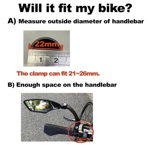 Hafny 2024 New Handlebar Bike Mirror, HD Glass Lens, Adjustable & Rotatable Safe Rearview Bicycle Mirror, Blast-Resistant, HF-M6002-FR051 (Anti-glare Blue Left)