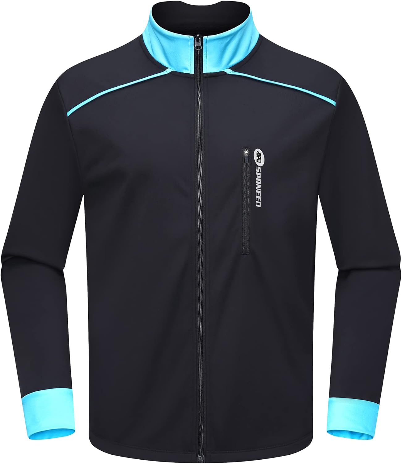 sponeed Men's Windproof Jackets Cycling Fleece Coat Shirts Winter Thermal Snowing Running Tops Bike Overcoats