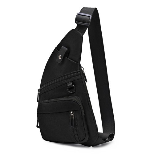 Qidelong Sling Bag Anti-theft Crossbody Chest Shoulder Backpack Lightweight Personal Pocket Bag Fanny Pack for Travel Hiking (Black)