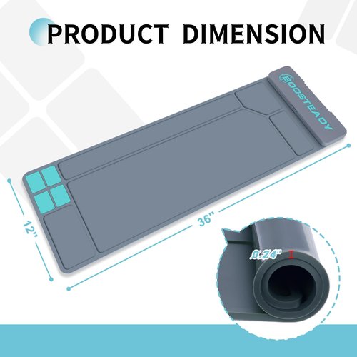 Gun Cleaning Mat, Large Anti-Slip Rubber Gun Mat 36" x 12", Magnetic Cleaning Pad with Integrated Component Box
