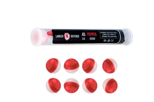 Lancer Tactical Defense Ball 0.43 Cal for Self Defense Includes Pepper Projectile Bulk 2 Pack, Pack of 8 Each