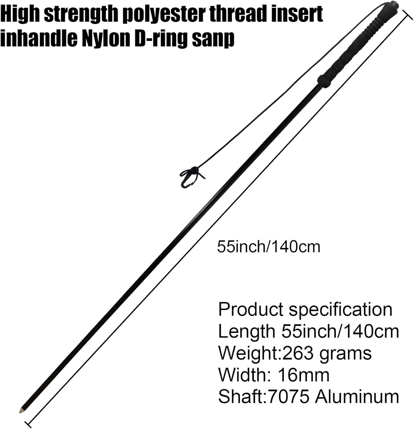 Aventik Fold-able Wading Staff Water Depth Safety Warning Sign Coated Stainless Steel Core T7075 Aluminum Body Corrosion Resistance