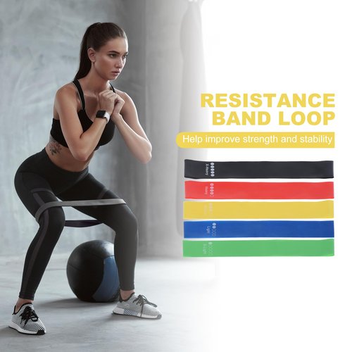 PATIKIL Resistance Loop Exercise Bands, 12" Stretch Bands for Working Out 10 Pack Fitness Elastic Workout Bands with Carry Bag for Home Gym Physical Fitness Yoga, Yellow (30x5x0.07cm)