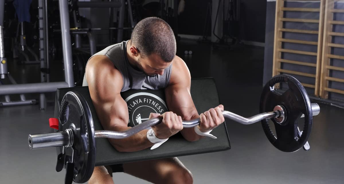 Fitlaya Fitness Preacher Curl Pad Barbell & Dumbbell Bicep Curl Support Isolator Home Gym Equipment for Arms Bodybuilding