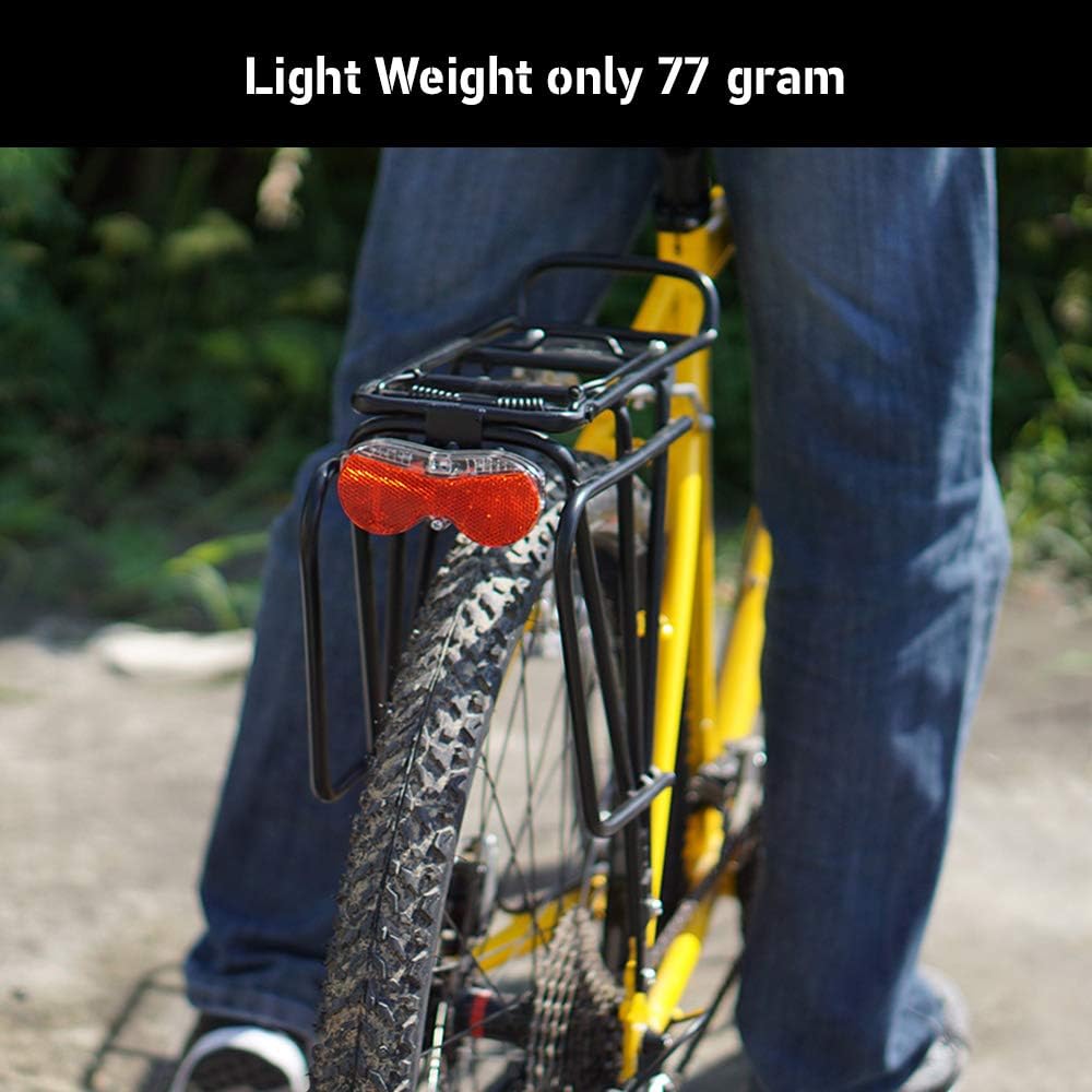 Vincita Rear Carrier Light 3 Super Bright Red LED, Quick-Release with Batteries for Bicycles & Bikes