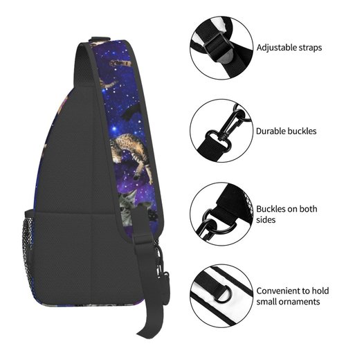 Rmqsyhfz Cute Funny Cat Crossbody Sling Backpack, Cartoon Cat Chest Sling Bag Daypack Adjustable, One Size
