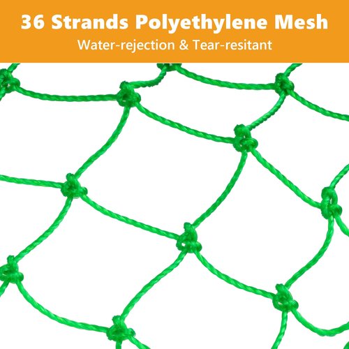 QualyQualy Bridge and Pier Fishing Net, Foldable Drop Net for Pier Fishing with Rope, Landing Net with Soft Steel Hoop(32''×36'')