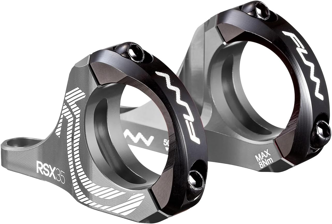 Funn RSX Mountain Bike Direct Mount Bike Stem with 35mm Bar Clamp, 2 Pieces Lightweight Split Design for Dual Crown Forks, Adjustable Extension 45-50mm