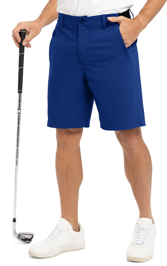 Rdruko Men's Golf Shorts Stretch Dry Fit 9" Lightweight Casual Dress Shorts with Pockets(Royal Blue, US 34)