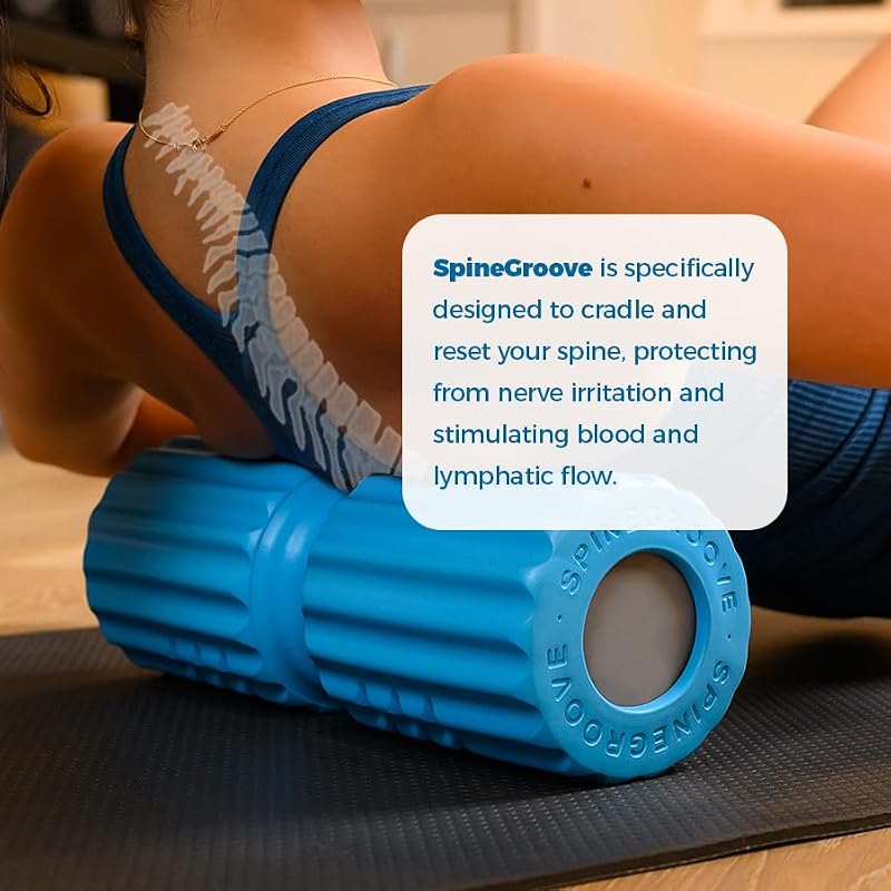 Deep Tissue Foam Roller with Spine Groove - 14.5 Inch Muscle Recovery