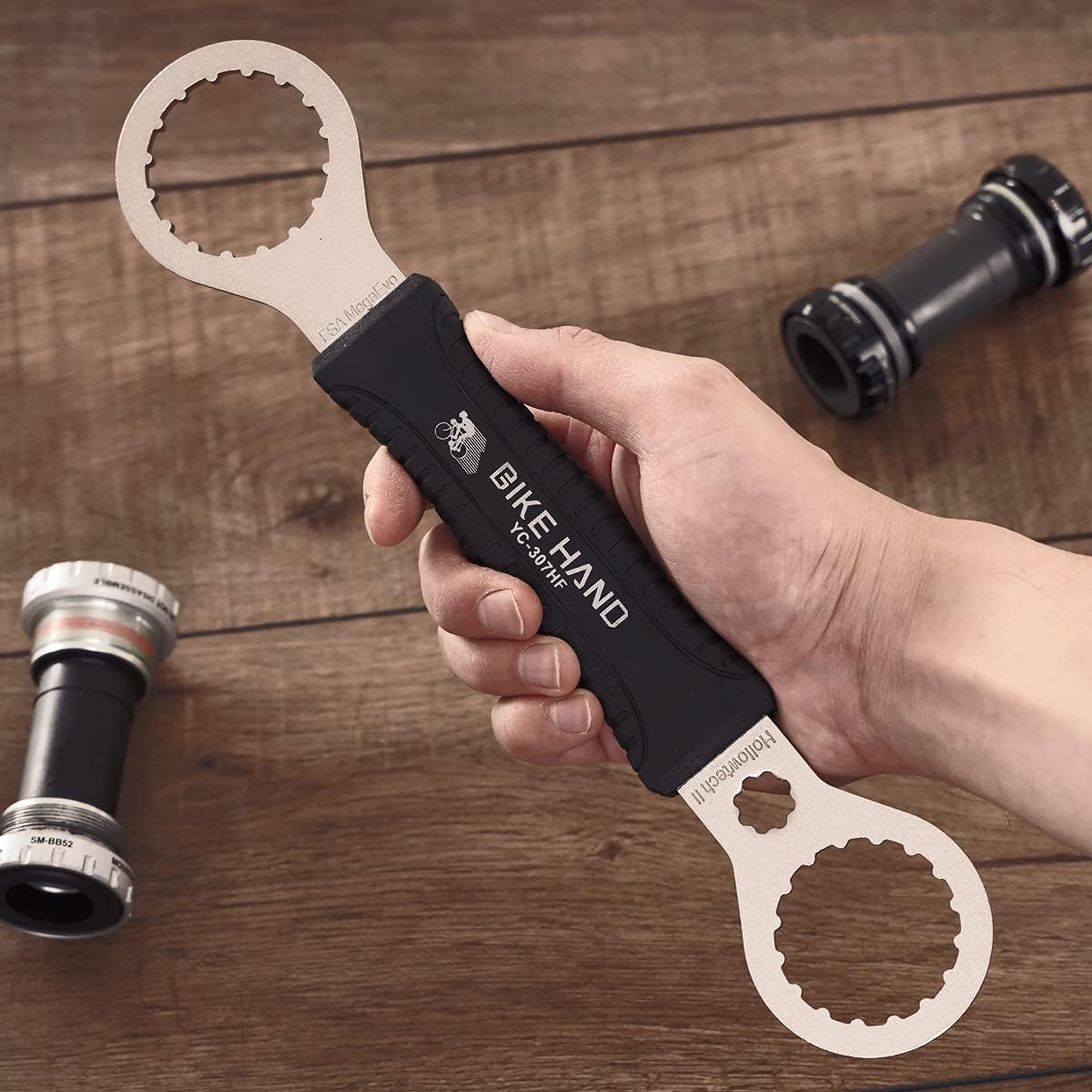 BikeHand Bicycle Bottom Bracket Tool - Compatible with Shimano Hollowtech II/BB9000, BBR60, M8000, Sram Dub, Truvativ GXP, FSA Mega EVO or Campagnolo Ultra-Torque