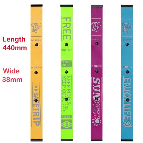 CYSKY 4 PCS Bicycle Riding Reflective Strap, Saddle/Handlebar/Frame Decoration Strap, Reflective Safety Warning Pendant for Night Riding (4 Pieces)