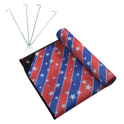 Patriot Edition:LYN All-Weather Heavy Duty Solar Emergency Survival Blanket-Star Spangled,Reflective Space Thermal Infrared-Blocked Insulated from Mylar/Foil for Rescue,Camping,Hiking,Trap,Snow&Pet