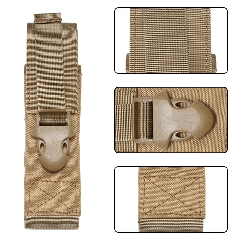 Tactical Flashlight Pouch, Flashlight Belt Carry Case Portable Nylon Tool Pouch for Camping, Hunting, Hiking, Mountaineering