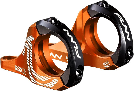 Funn RSX Mountain Bike Direct Mount Bike Stem with 35mm Bar Clamp, 2 Pieces Lightweight Split Design for Dual Crown Forks, Adjustable Extension 45-50mm
