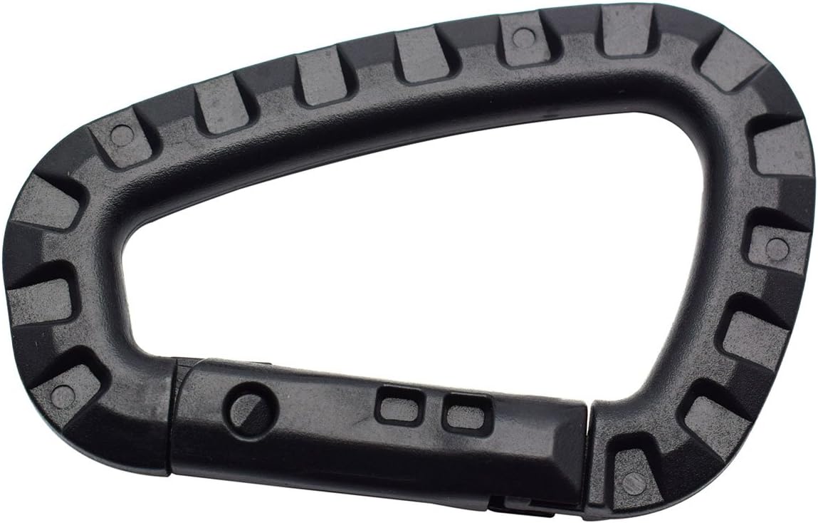 6 pcs Tactical Clip D Shape High Spring Strength Plastic Buckle EDC Tool for Molle Bag Backpack/Keychain