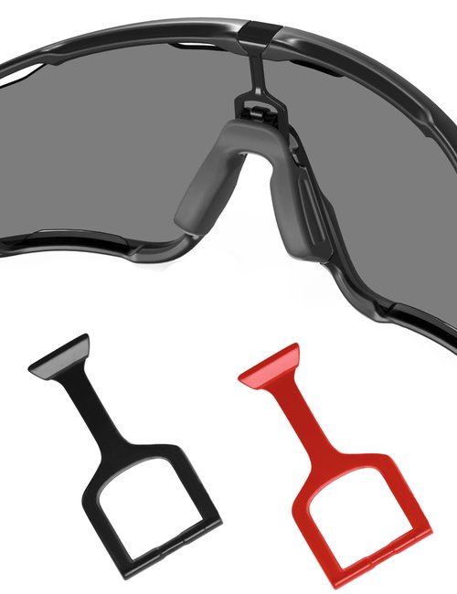 Replacement Wicket for Oakley Jaw-breaker OO9290 Sunglass - 2 Pieces (Black + Red)
