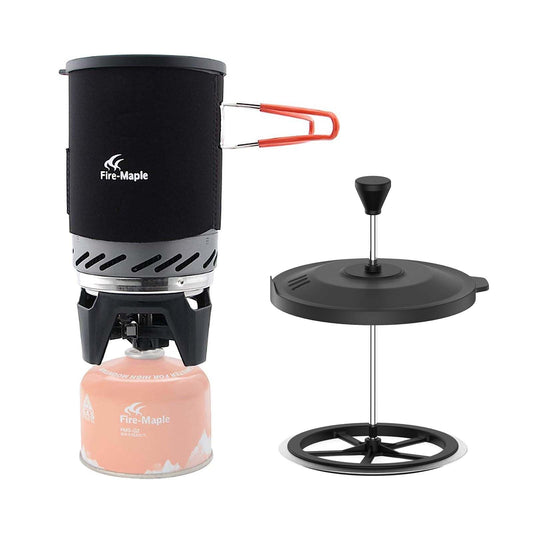 Fire-Maple "Fixed Star 1" Backpacking and Camping Stove System and Firemaple Star French Press Coffee Filte