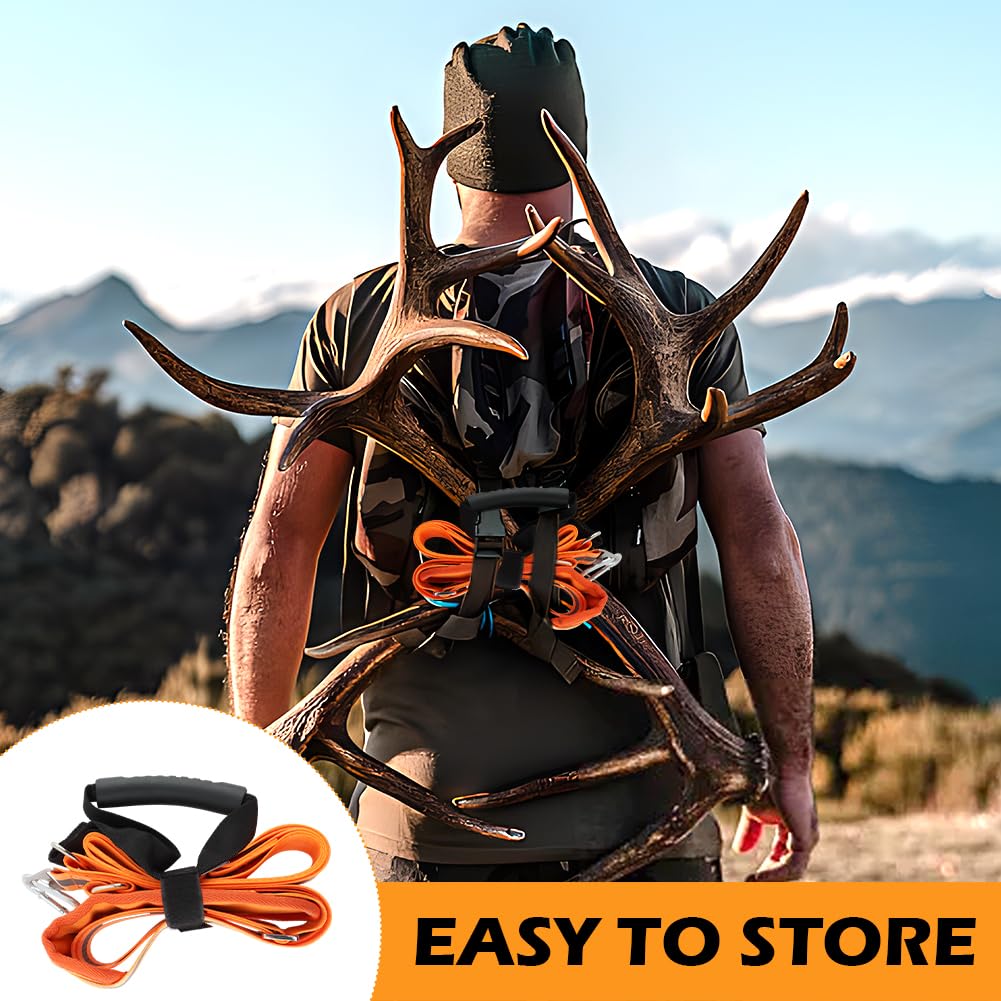 Kakalote Deer Drag Harness Hunting Gear, Heavy Duty Deer Drags Rope Deer Pulling Harness with Adjustable Shoulder Strap & Non-Slip Handle, Deer Hunting Accessories for Deer Hunters