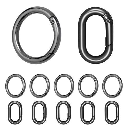CooBigo 10Pack Round Carabiner Clips + 10Pack Oval Carabiner Clip for Car Key Purse Strap Paracord Lanyard