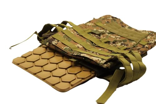 Chastep Tactical Airsoft Plates Non-Newtonian Paintball Vest Inner Liner Shock Plates Boxing Body Protector Back Thoracic Protection (2, Sand)