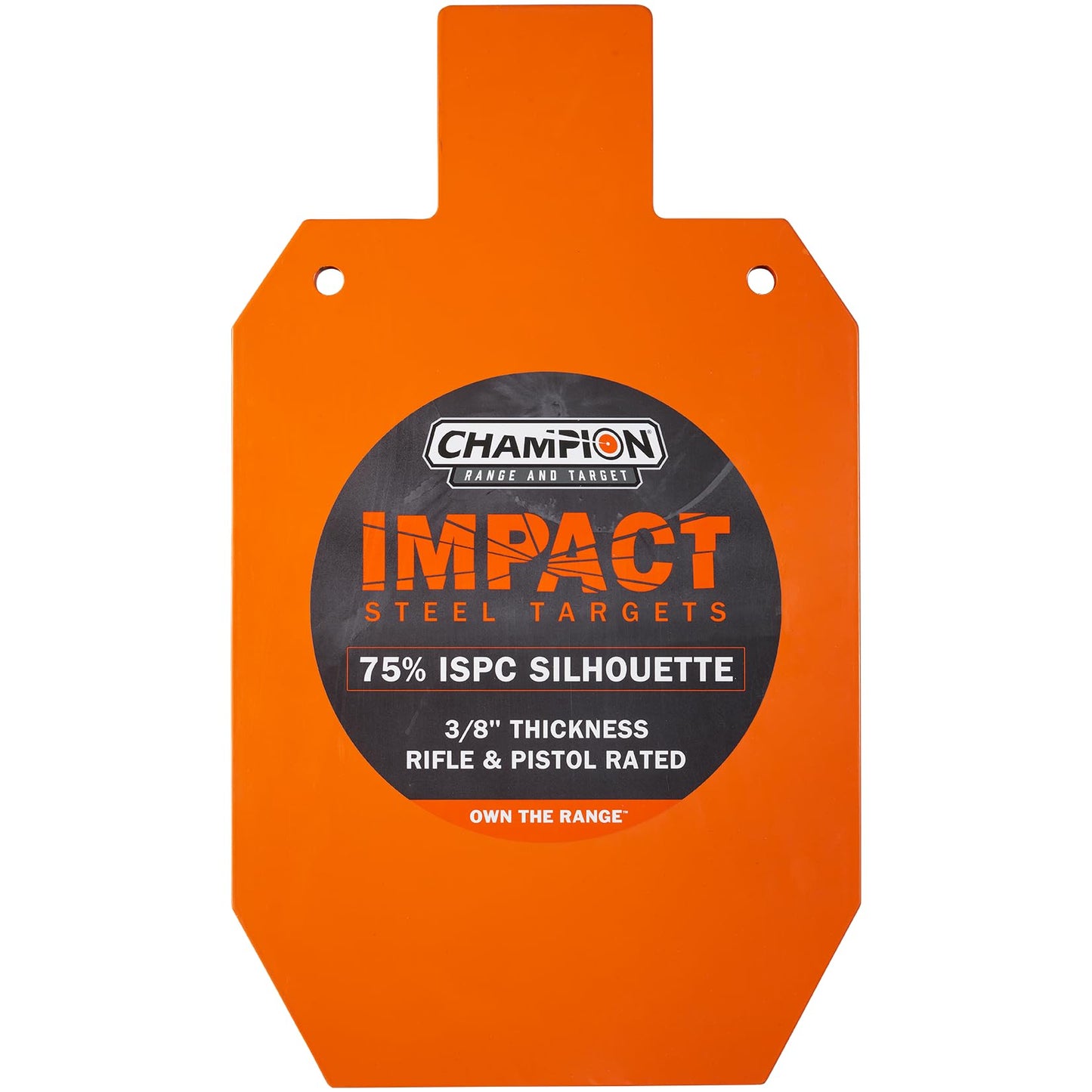 Impact Steel 75% IPSC Target Rifle Rated Orange, Sticker