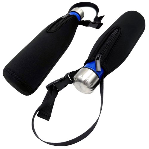 CHJCKOO Water Bottle Bag Neoprene Water Bottle Sleeve Holder Drink Bottle Pouch Cooler with Shoulder Strap for 17Oz to 20 Oz Water Bottle (17Oz Handle)