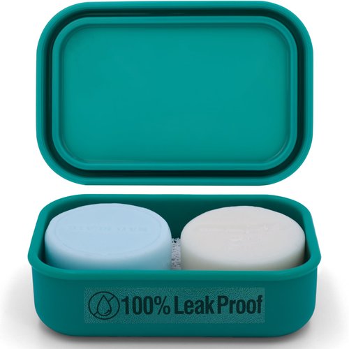 Enhanced Leak Proof Travel Soap Case, AIMAIAIMAI Silicone Soap Container with Draining Layer, Portable Bar Soap Holder for Bathroom, Camping, Gym, Easy to Clean (Green)