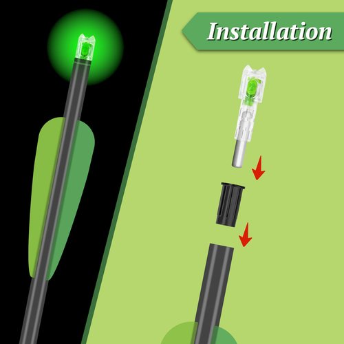 Omoojee 4PCS Lighted Nocks Universal Fit for Crossbow Bolts with .285”/.297”/.300”/.305” Bushings, High-Visibility LED Arrow Nocks, ON/Off Switch Included